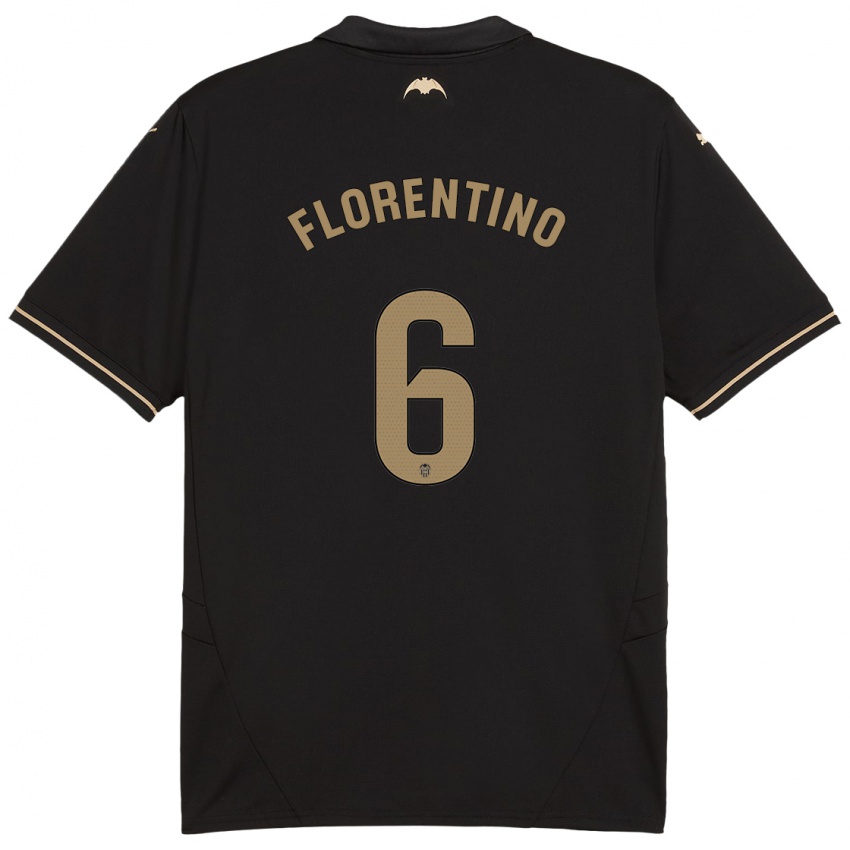 Børn Claudia Florentino #6 Sort Udebane Spillertrøjer 2024/25 Trøje T-Shirt