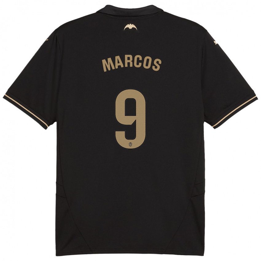 Børn Ana Marcos #9 Sort Udebane Spillertrøjer 2024/25 Trøje T-Shirt