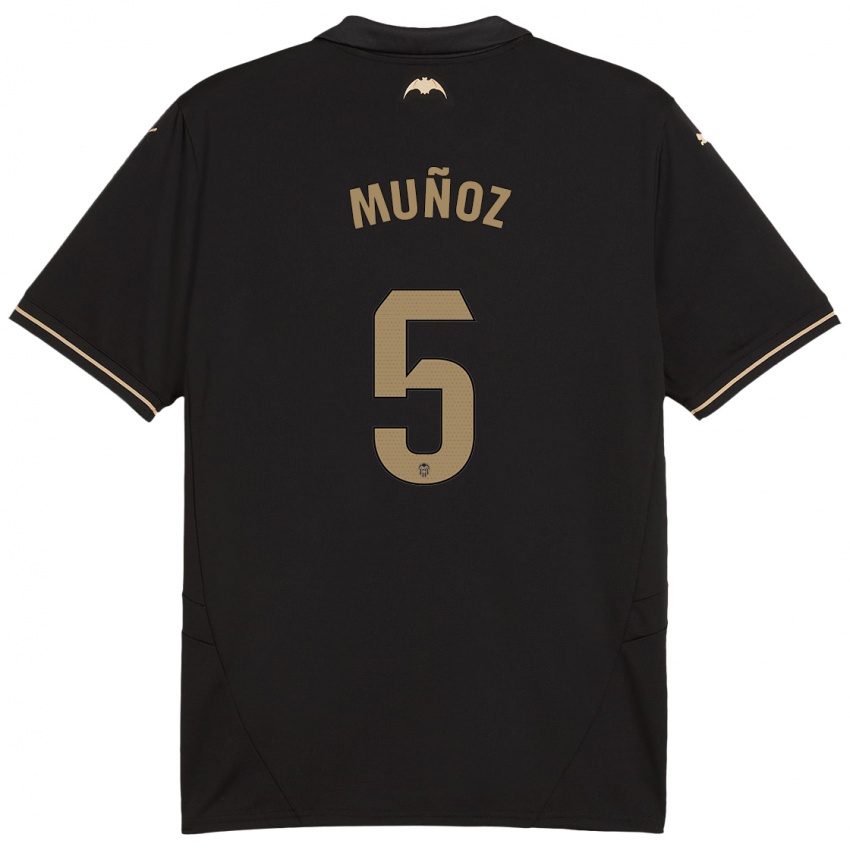 Børn Iván Muñoz #5 Sort Udebane Spillertrøjer 2024/25 Trøje T-Shirt