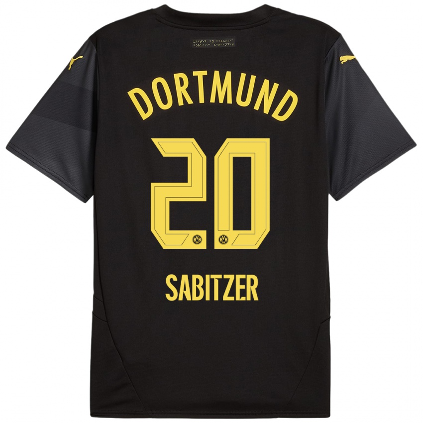 Børn Marcel Sabitzer #20 Sort Gul Udebane Spillertrøjer 2024/25 Trøje T-Shirt