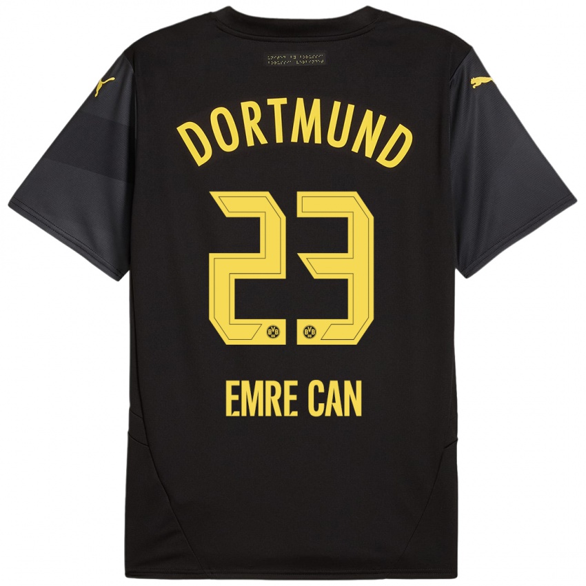 Børn Emre Can #23 Sort Gul Udebane Spillertrøjer 2024/25 Trøje T-Shirt