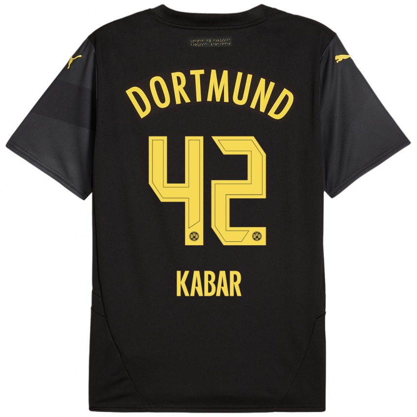 Børn Almugera Kabar #42 Sort Gul Udebane Spillertrøjer 2024/25 Trøje T-Shirt