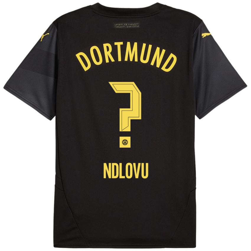 Børn Desmond Ndlovu #0 Sort Gul Udebane Spillertrøjer 2024/25 Trøje T-Shirt