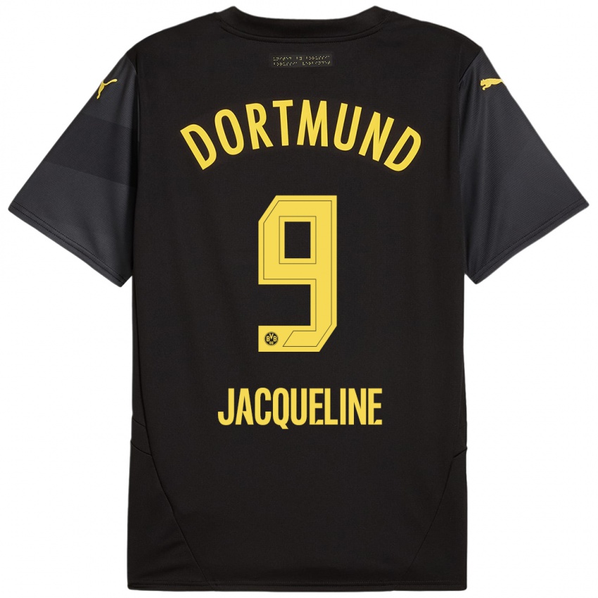 Børn Moreno Jacqueline #9 Sort Gul Udebane Spillertrøjer 2024/25 Trøje T-Shirt