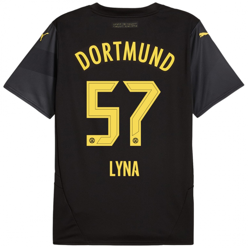 Børn Schwarz Lyna #57 Sort Gul Udebane Spillertrøjer 2024/25 Trøje T-Shirt