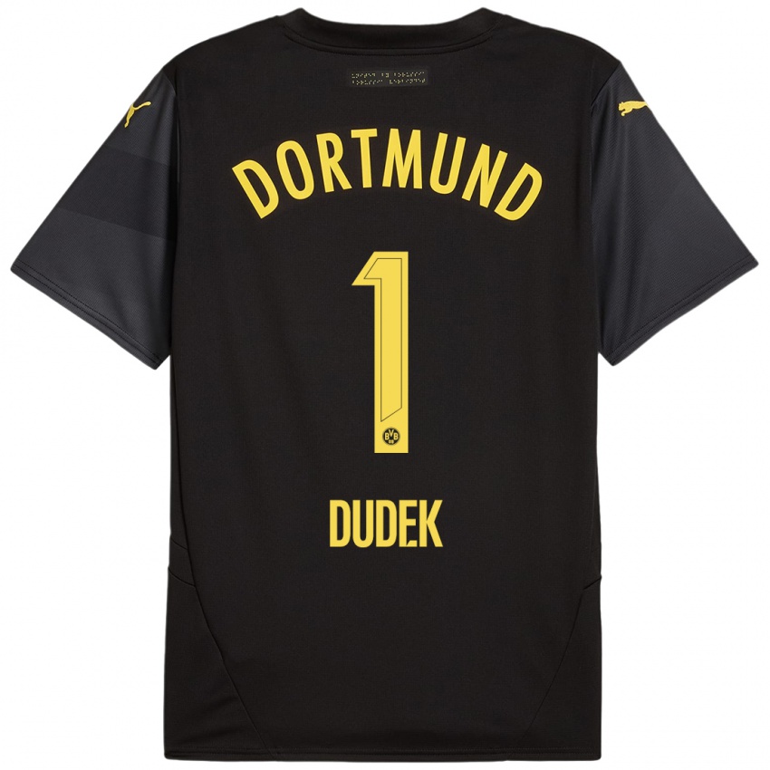 Børn Daniel Dudek #1 Sort Gul Udebane Spillertrøjer 2024/25 Trøje T-Shirt