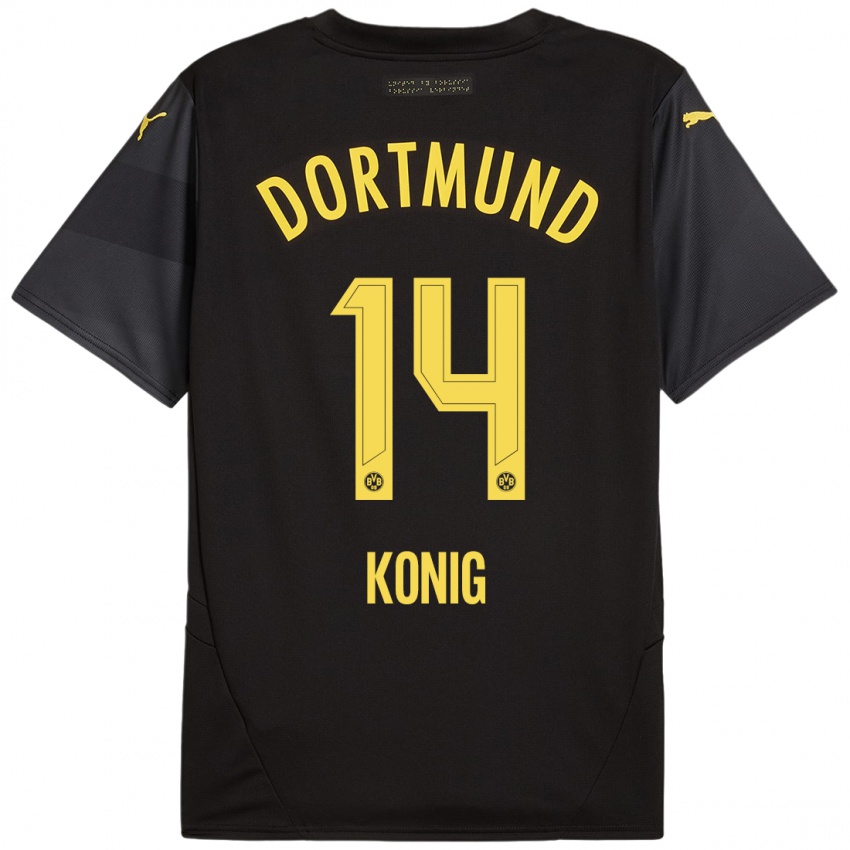 Børn Raul Konig #14 Sort Gul Udebane Spillertrøjer 2024/25 Trøje T-Shirt