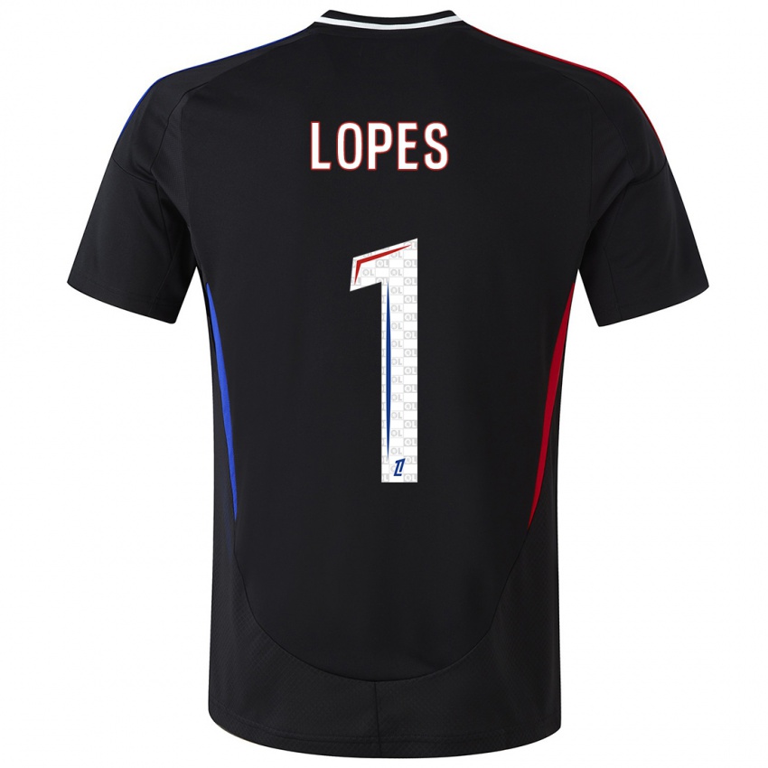 Børn Anthony Lopes #1 Sort Udebane Spillertrøjer 2024/25 Trøje T-Shirt