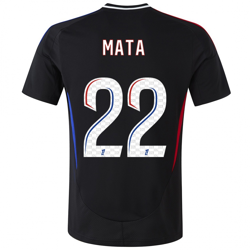 Børn Clinton Mata #22 Sort Udebane Spillertrøjer 2024/25 Trøje T-Shirt