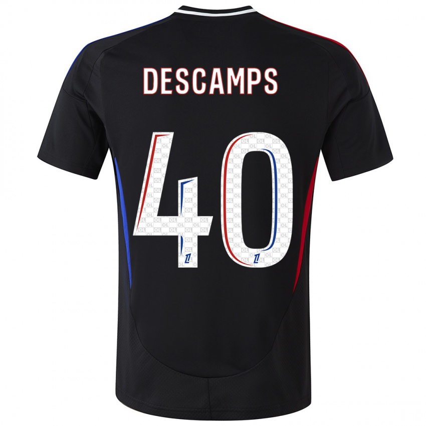 Børn Rémy Descamps #40 Sort Udebane Spillertrøjer 2024/25 Trøje T-Shirt