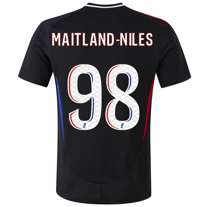 Børn Ainsley Maitland-Niles #98 Sort Udebane Spillertrøjer 2024/25 Trøje T-Shirt