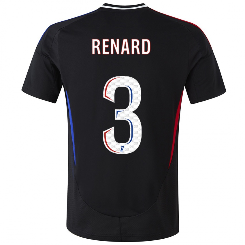 Børn Wendie Renard #3 Sort Udebane Spillertrøjer 2024/25 Trøje T-Shirt