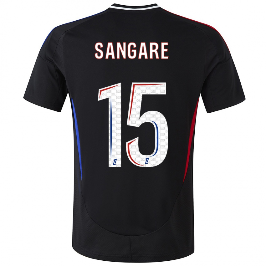 Børn Wassa Sangaré #15 Sort Udebane Spillertrøjer 2024/25 Trøje T-Shirt