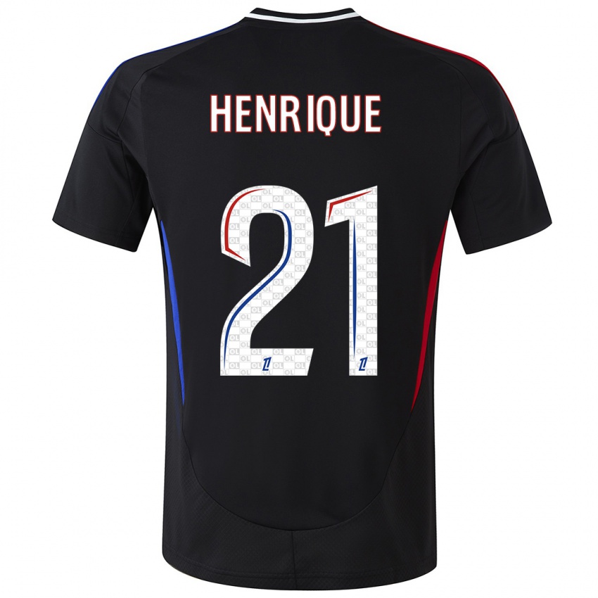 Børn Henrique #21 Sort Udebane Spillertrøjer 2024/25 Trøje T-Shirt