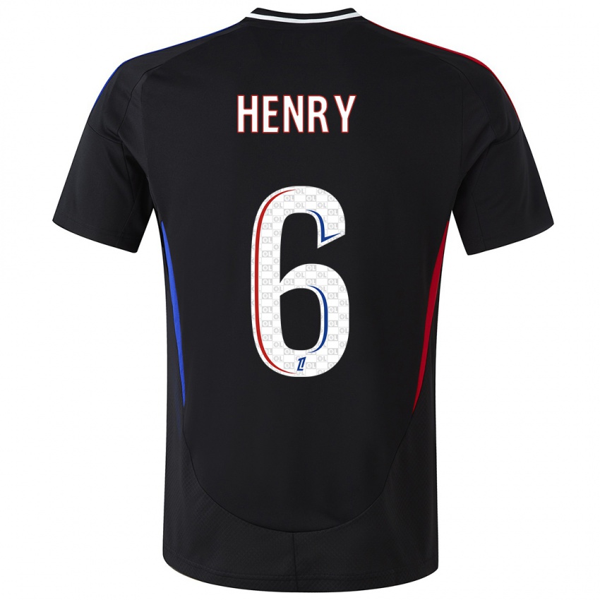 Børn Amandine Henry #6 Sort Udebane Spillertrøjer 2024/25 Trøje T-Shirt