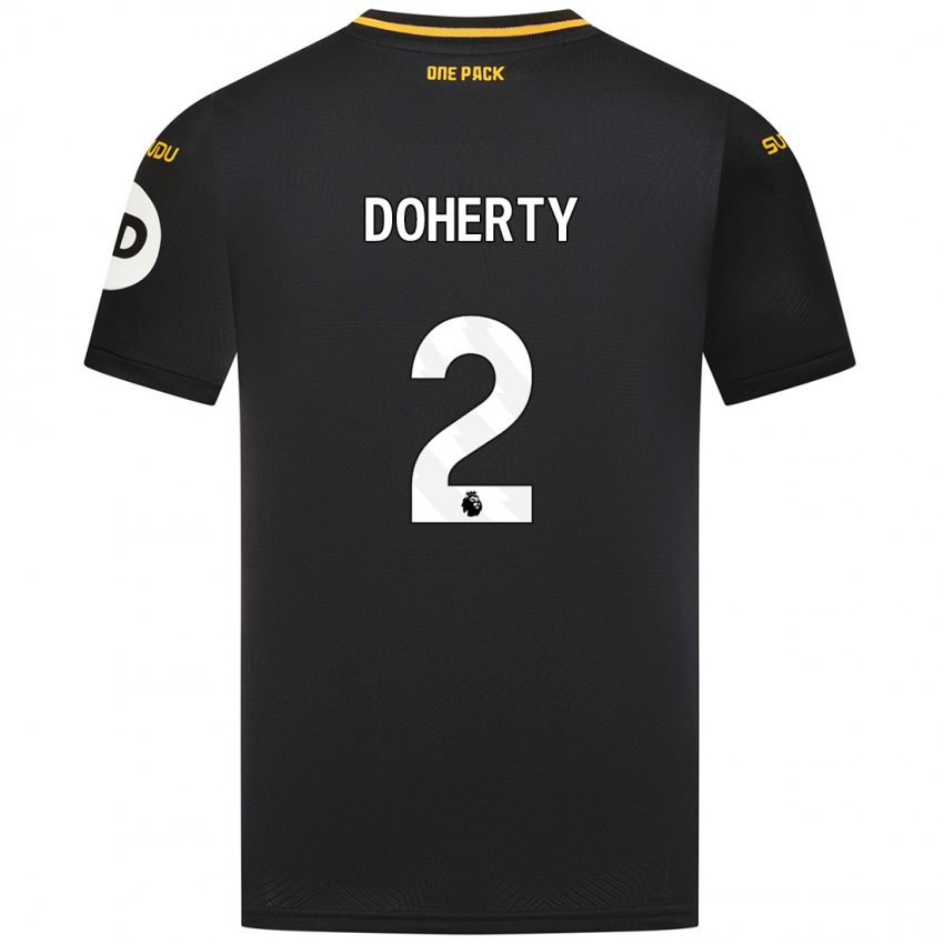 Børn Matt Doherty #2 Sort Udebane Spillertrøjer 2024/25 Trøje T-Shirt