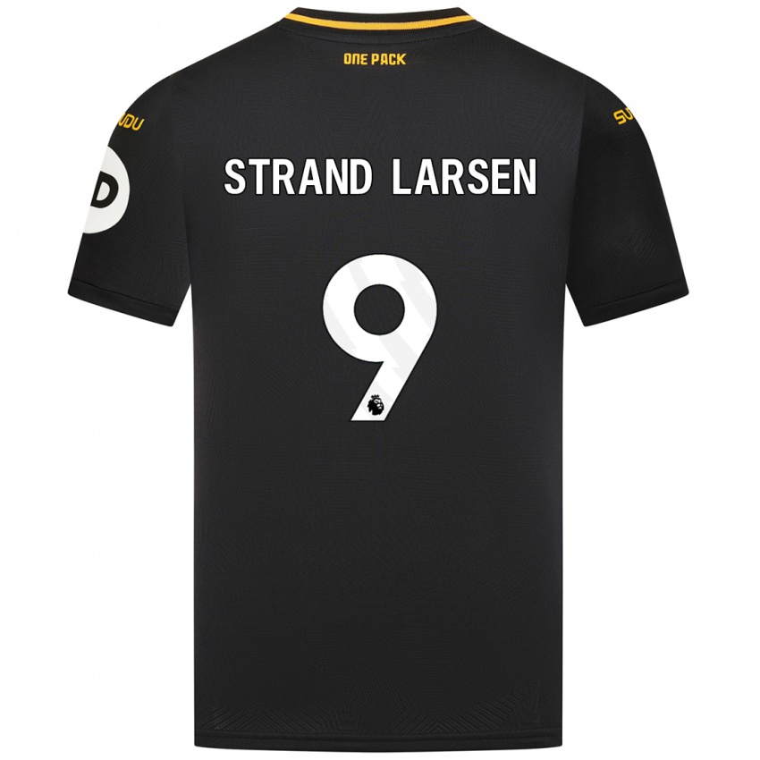 Børn Jørgen Strand Larsen #9 Sort Udebane Spillertrøjer 2024/25 Trøje T-Shirt