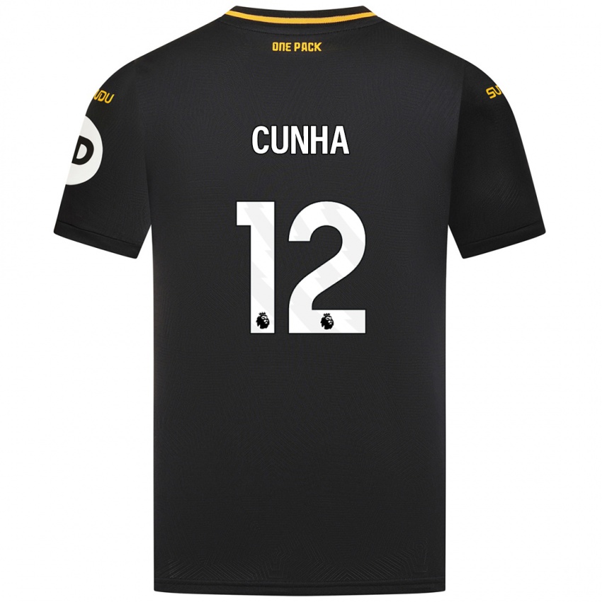 Børn Matheus Cunha #12 Sort Udebane Spillertrøjer 2024/25 Trøje T-Shirt