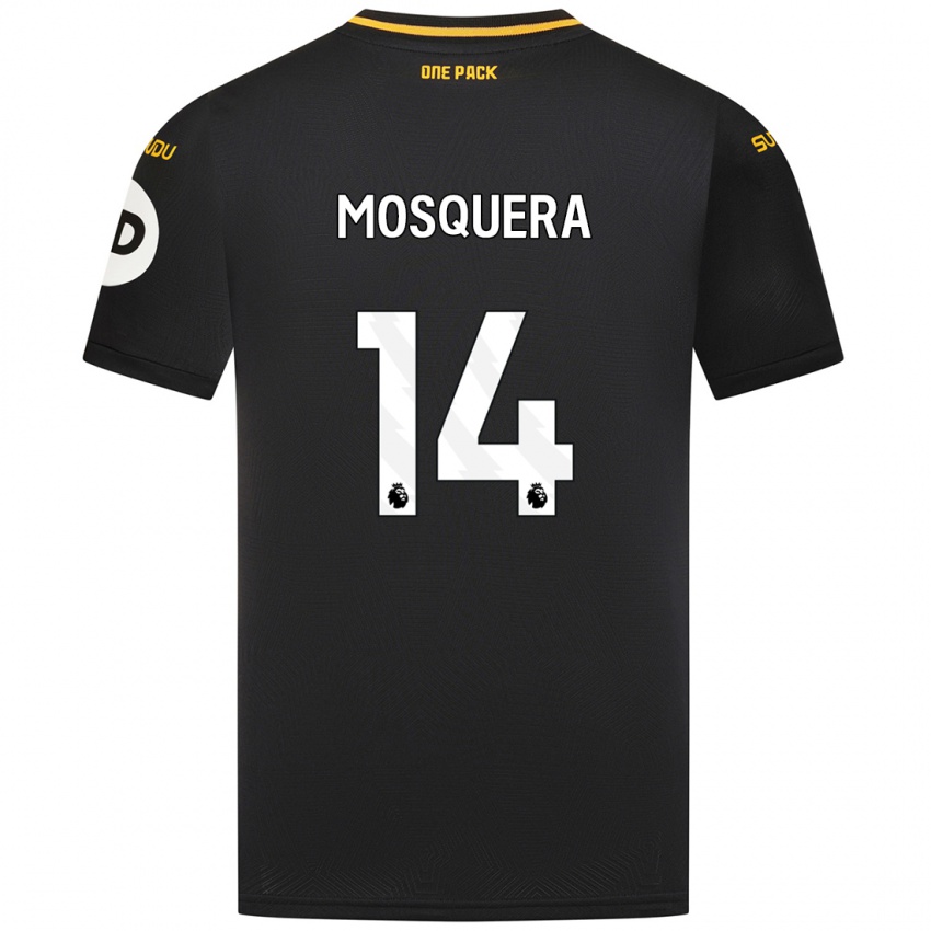 Børn Yerson Mosquera #14 Sort Udebane Spillertrøjer 2024/25 Trøje T-Shirt