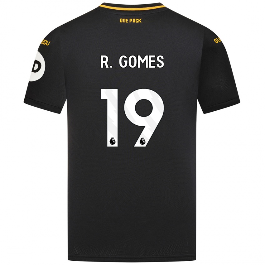 Børn Rodrigo Gomes #19 Sort Udebane Spillertrøjer 2024/25 Trøje T-Shirt