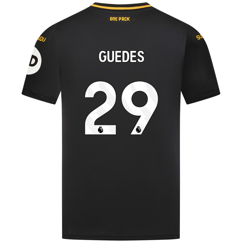 Børn Goncalo Guedes #29 Sort Udebane Spillertrøjer 2024/25 Trøje T-Shirt