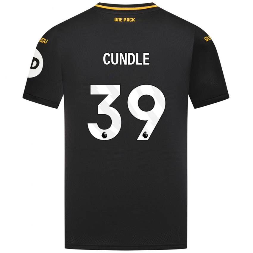 Børn Luke Cundle #39 Sort Udebane Spillertrøjer 2024/25 Trøje T-Shirt