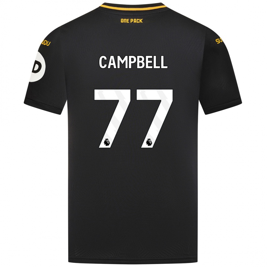 Børn Chem Campbell #77 Sort Udebane Spillertrøjer 2024/25 Trøje T-Shirt