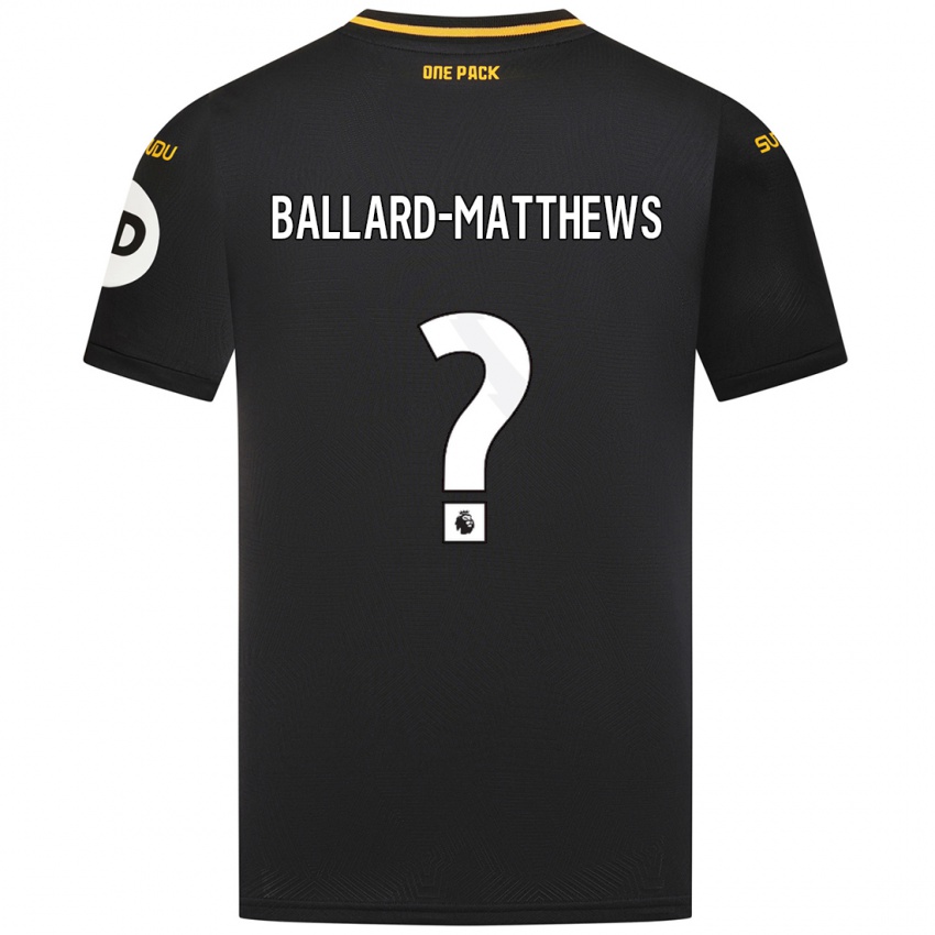 Børn Emilio Ballard-Matthews #0 Sort Udebane Spillertrøjer 2024/25 Trøje T-Shirt