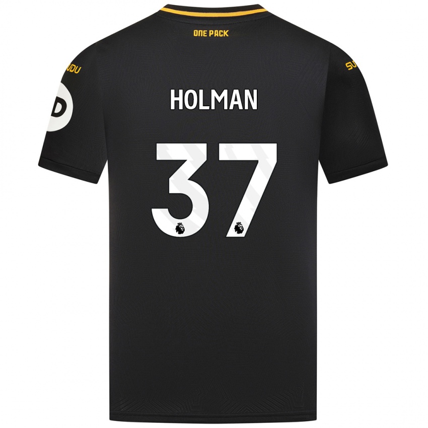 Børn Fletcher Holman #37 Sort Udebane Spillertrøjer 2024/25 Trøje T-Shirt