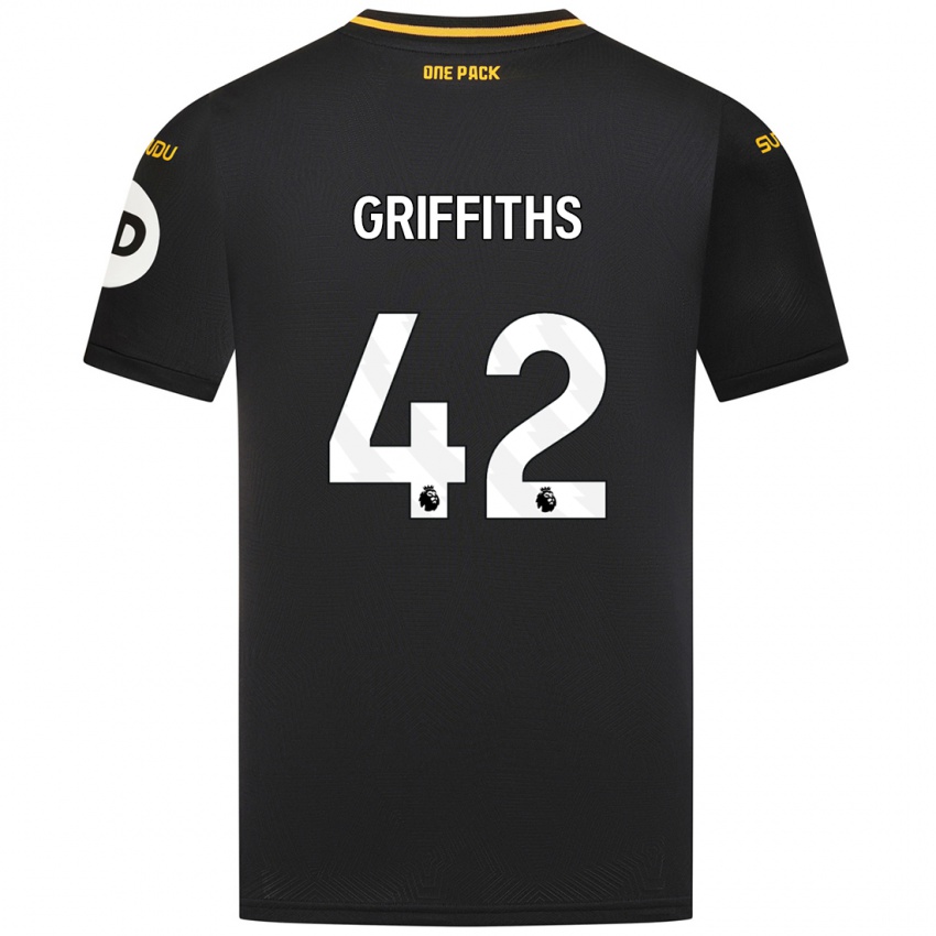 Børn Harvey Griffiths #42 Sort Udebane Spillertrøjer 2024/25 Trøje T-Shirt