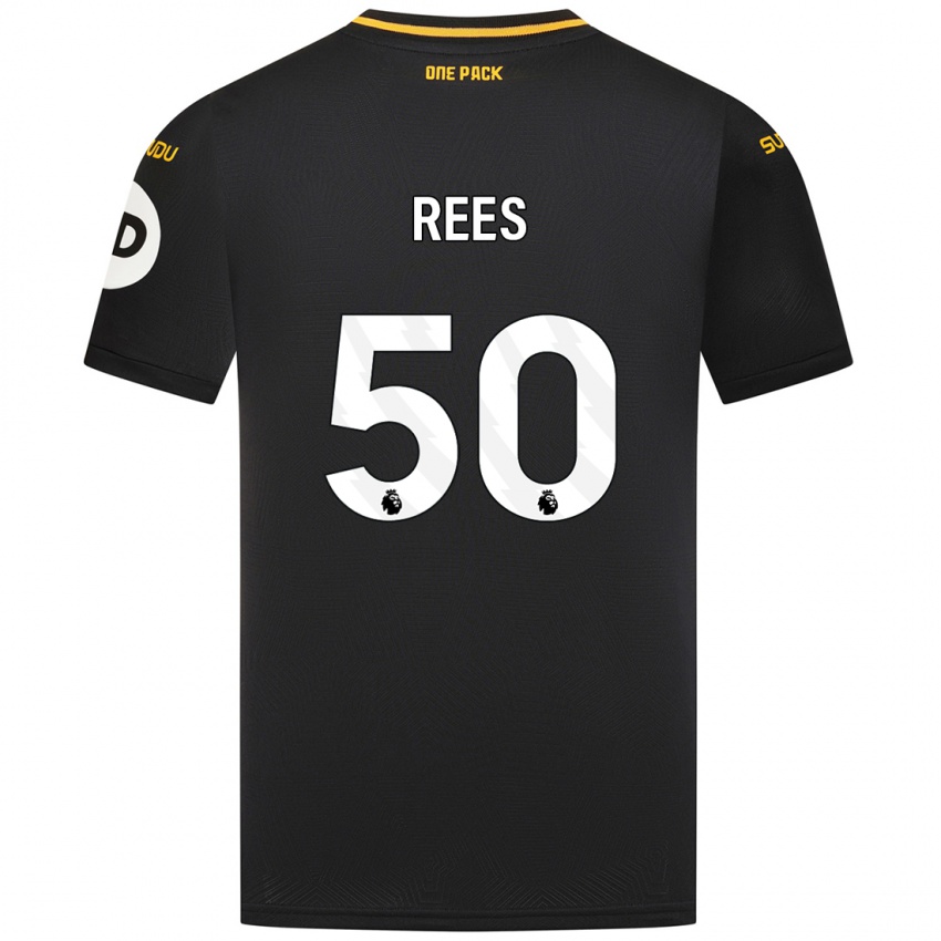 Børn Mason Rees #50 Sort Udebane Spillertrøjer 2024/25 Trøje T-Shirt