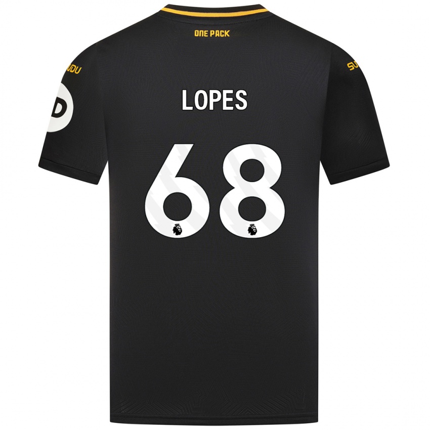 Børn Leo Lopes #68 Sort Udebane Spillertrøjer 2024/25 Trøje T-Shirt