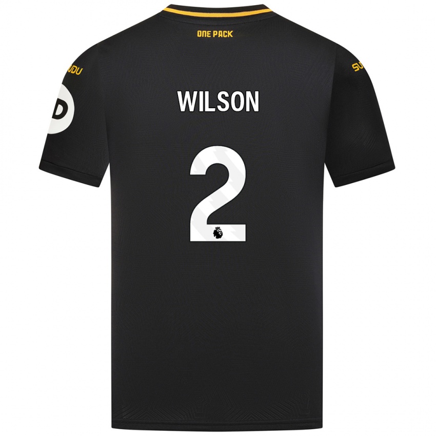 Børn Ellie Wilson #2 Sort Udebane Spillertrøjer 2024/25 Trøje T-Shirt