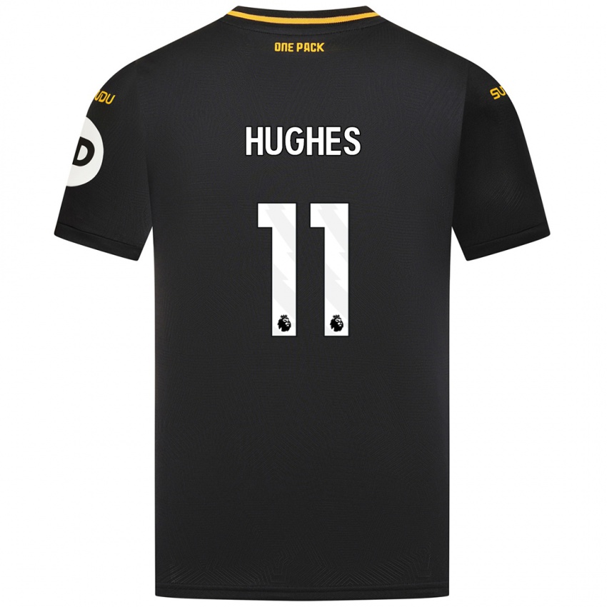 Børn Amber Hughes #11 Sort Udebane Spillertrøjer 2024/25 Trøje T-Shirt