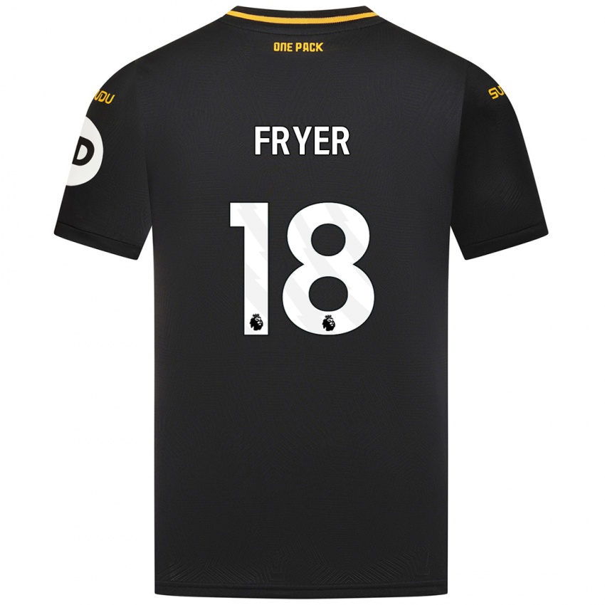 Børn Hannah Fryer #18 Sort Udebane Spillertrøjer 2024/25 Trøje T-Shirt