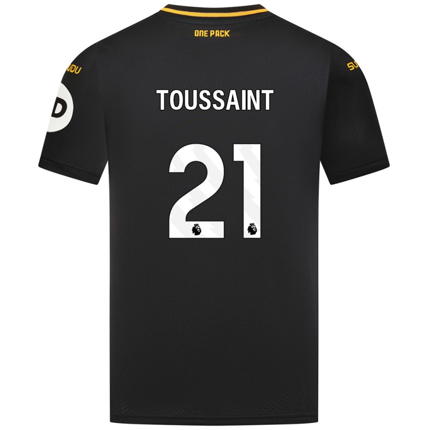 Børn Destiney Toussaint #21 Sort Udebane Spillertrøjer 2024/25 Trøje T-Shirt