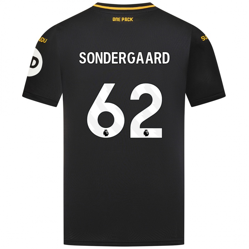 Børn Andreas Sondergaard #62 Sort Udebane Spillertrøjer 2024/25 Trøje T-Shirt