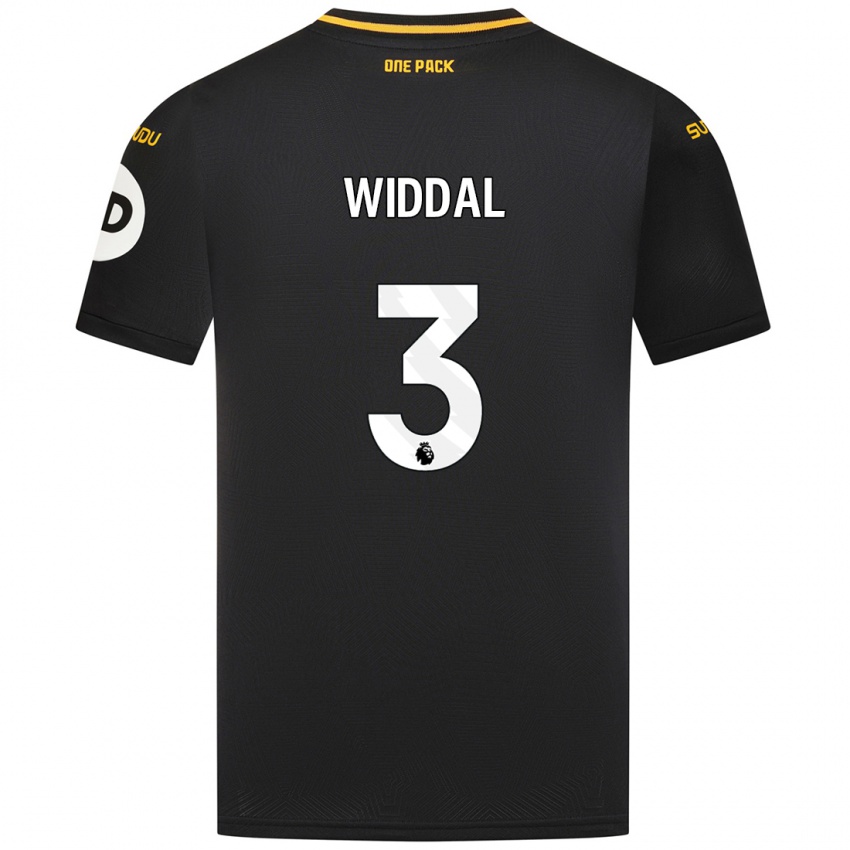 Børn Natalie Widdal #3 Sort Udebane Spillertrøjer 2024/25 Trøje T-Shirt