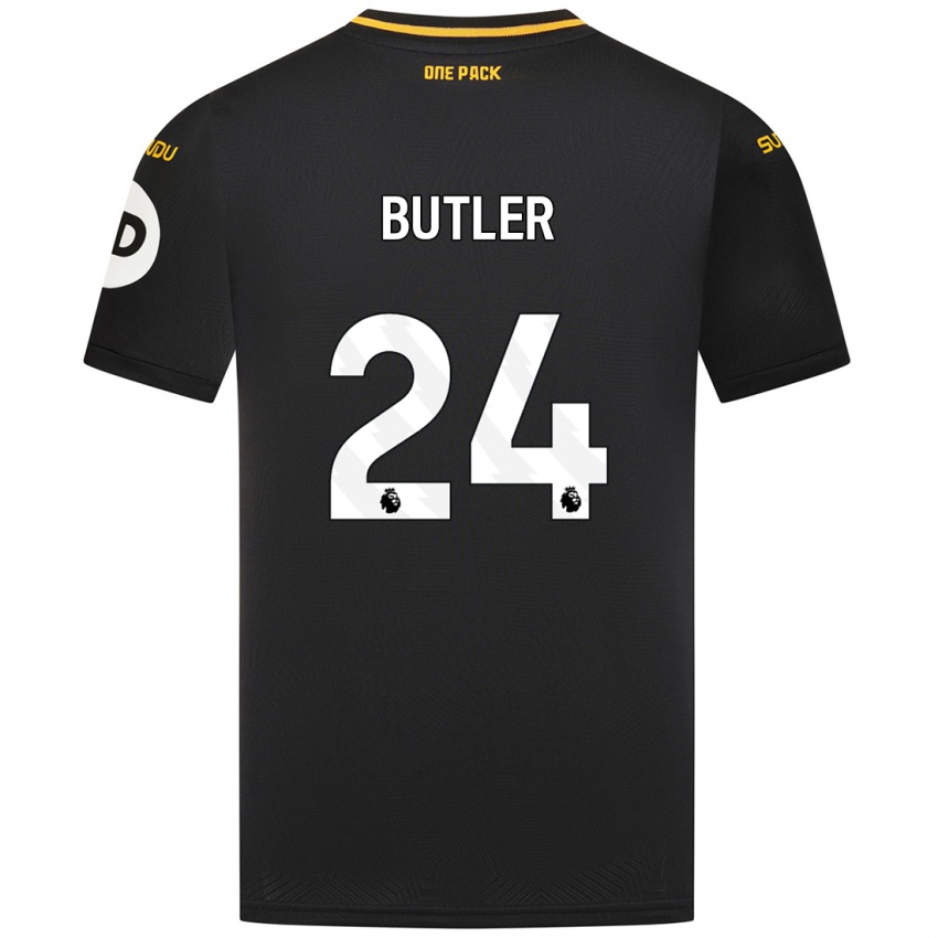 Børn Elli Butler #24 Sort Udebane Spillertrøjer 2024/25 Trøje T-Shirt