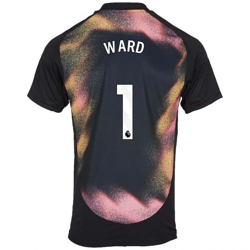 Børn Danny Ward #1 Sort Hvid Udebane Spillertrøjer 2024/25 Trøje T-Shirt