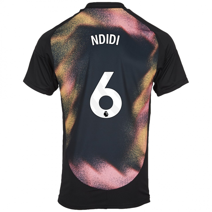 Børn Wilfred Ndidi #6 Sort Hvid Udebane Spillertrøjer 2024/25 Trøje T-Shirt