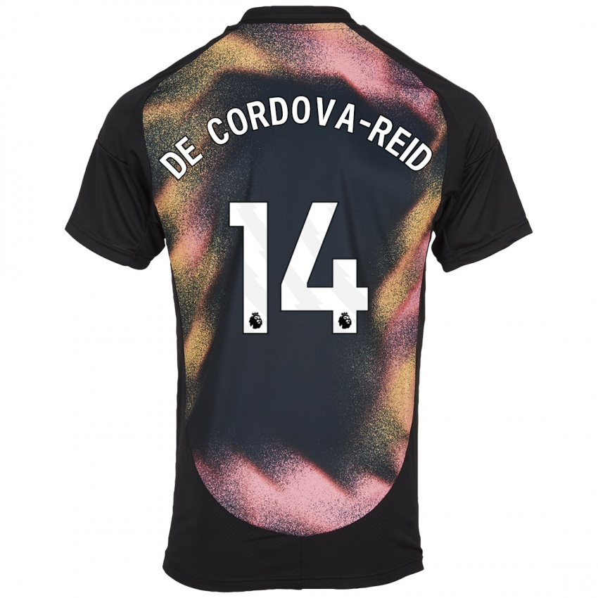 Børn Bobby De Cordova-Reid #14 Sort Hvid Udebane Spillertrøjer 2024/25 Trøje T-Shirt