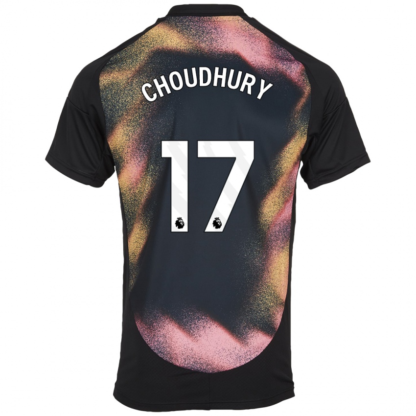 Børn Hamza Choudhury #17 Sort Hvid Udebane Spillertrøjer 2024/25 Trøje T-Shirt