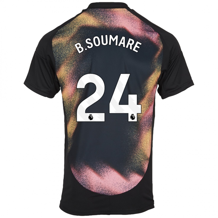 Børn Boubakary Soumaré #24 Sort Hvid Udebane Spillertrøjer 2024/25 Trøje T-Shirt