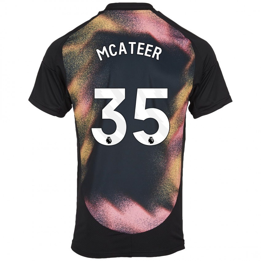 Børn Kasey Mcateer #35 Sort Hvid Udebane Spillertrøjer 2024/25 Trøje T-Shirt