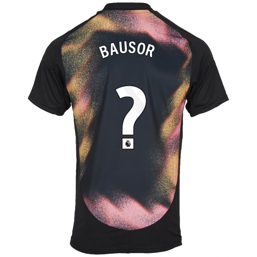 Børn Stevie Bausor #0 Sort Hvid Udebane Spillertrøjer 2024/25 Trøje T-Shirt