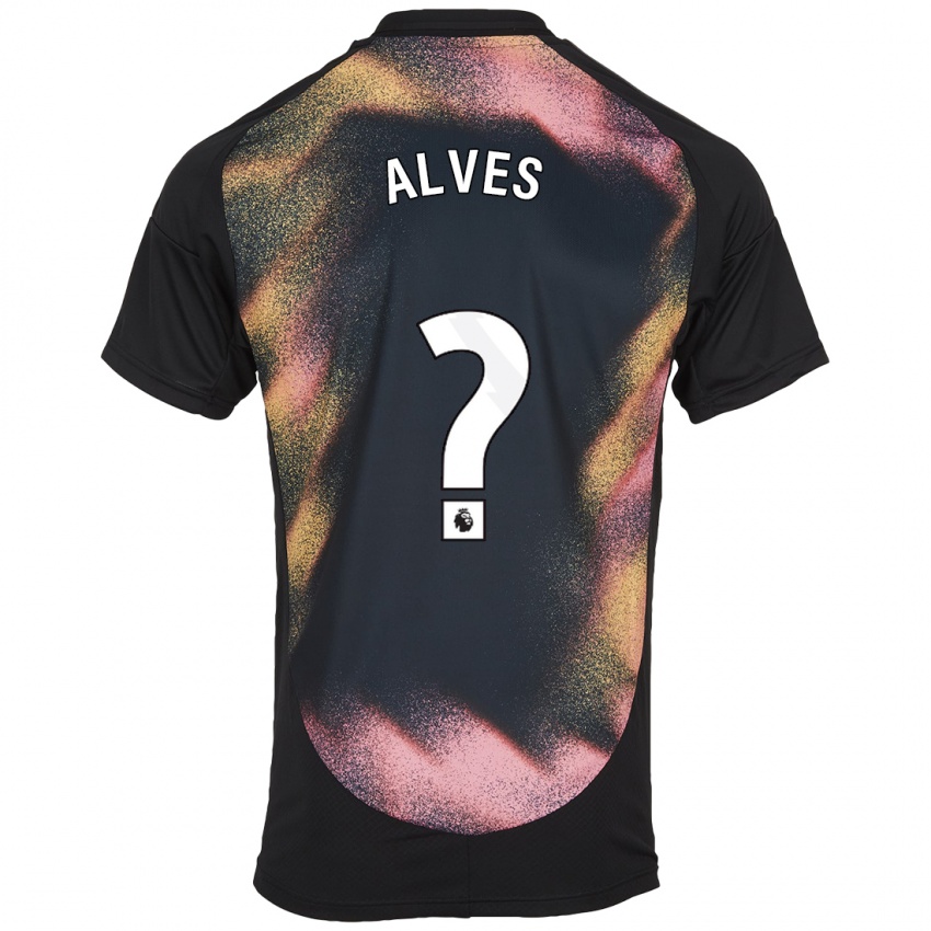 Børn Will Alves #0 Sort Hvid Udebane Spillertrøjer 2024/25 Trøje T-Shirt