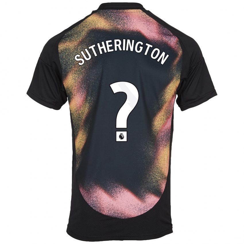 Børn Harry Sutherington #0 Sort Hvid Udebane Spillertrøjer 2024/25 Trøje T-Shirt