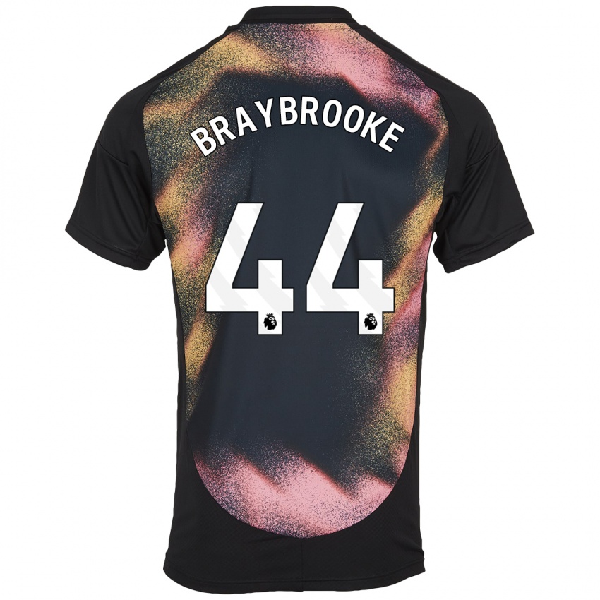 Børn Sammy Braybrooke #44 Sort Hvid Udebane Spillertrøjer 2024/25 Trøje T-Shirt