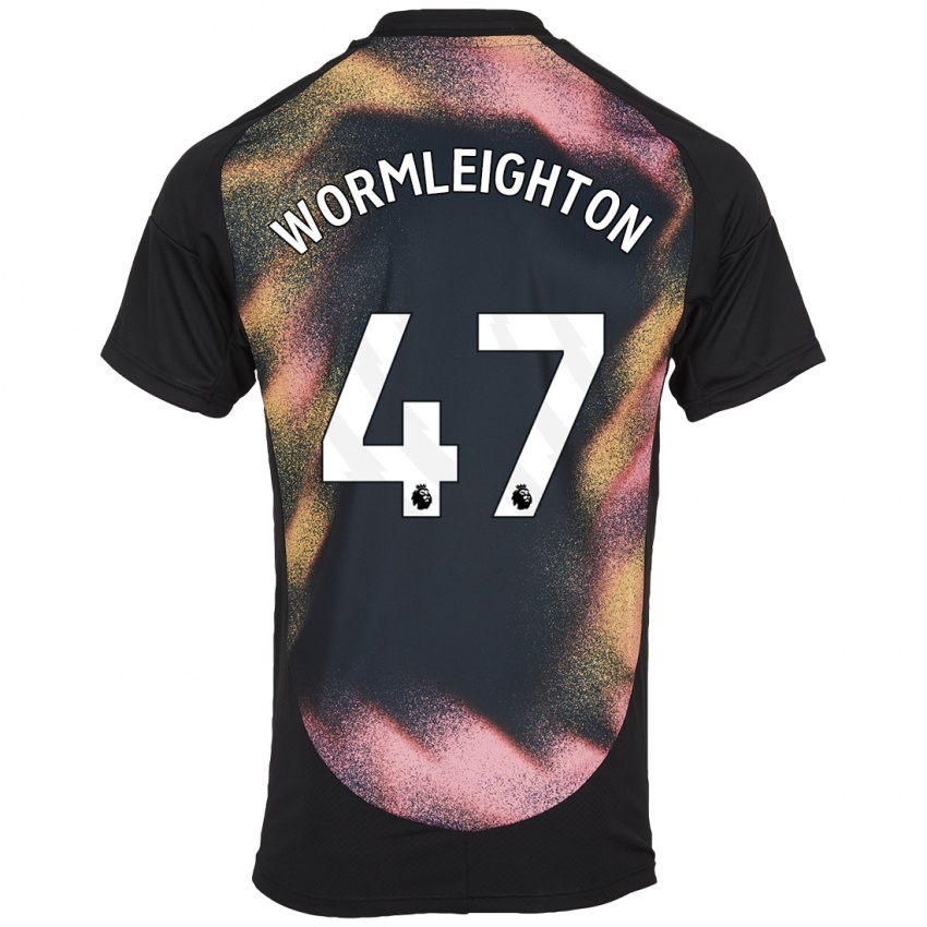 Børn Joe Wormleighton #47 Sort Hvid Udebane Spillertrøjer 2024/25 Trøje T-Shirt